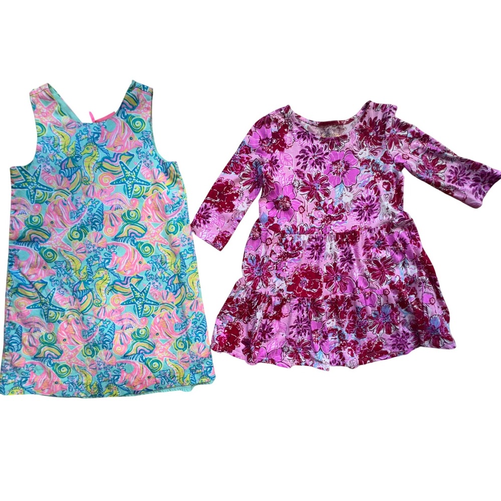 Lilly Pulitzer Sleeveless Sigrid Olsen Geanna Lilac Dress Bundle SZ 7 Shells Sea